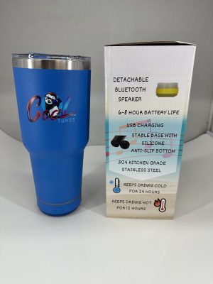 Cool tunes speaker tumbler 30oz blue color - image 3