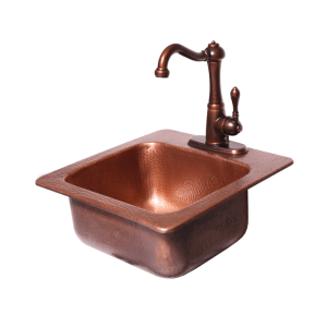 RCS Copper Drop-In Bar Sink with Faucet - Image 3