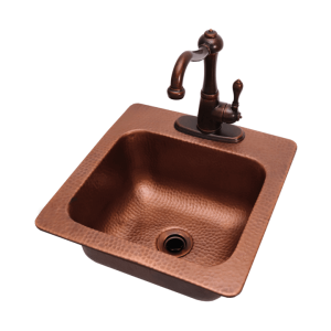RCS Copper Drop-In Bar Sink with Faucet - Image 4