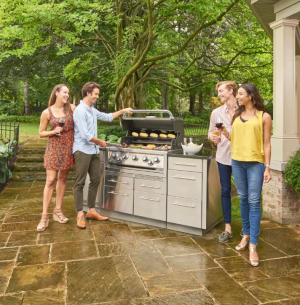 Broil king imperial s 590i 5-burner natural gas grill center with rotisserie, & side burner - stainless steel - image 2