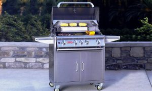 Bull 30" angus 4 burner grill w/ rotisserie on cart - image 3