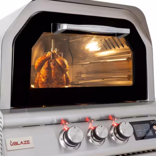Blaze 26-inch built-in natural gas outdoor pizza oven w/ rotisserie - image 2