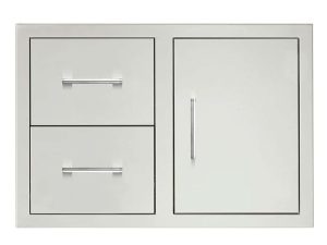 True flame 33" 2-drawer & access door combo masonry frame return