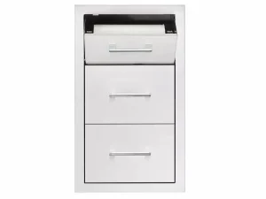 True flame 17" vertical 2-drawer & paper towel holder combo masonry