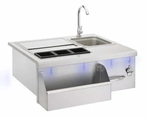 True flame 30" beverage & prep station with led lights