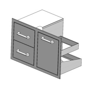Bgp double drawer/trash combo