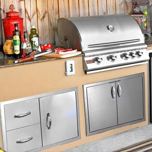 Outdoor kitchen storage