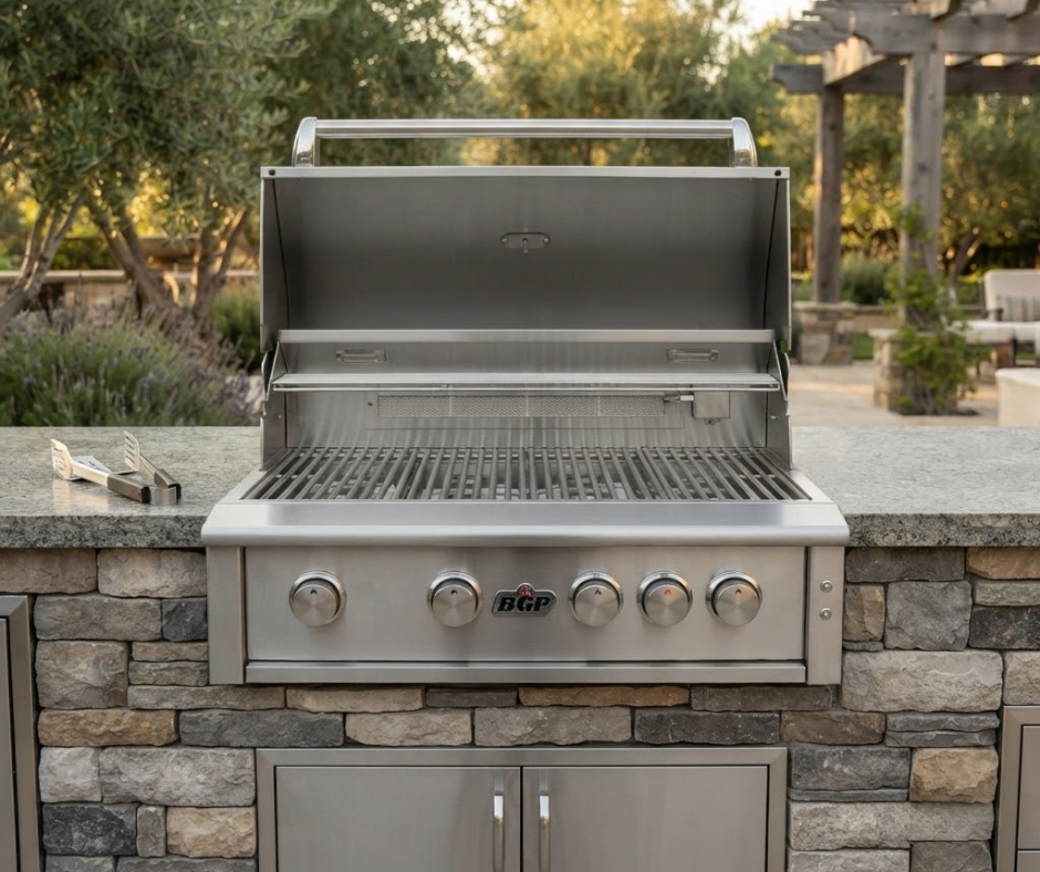 BGP 30" Built-In Stainless Steel Griddle - Hinged Lid from BBQ Grill People in Magnolia, Texas. premium griddles in texas.