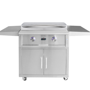 BGP 30-inch built-in stainless steel griddle on a cart