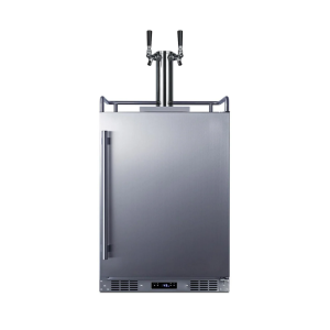 Summit Commercial Outdoor Rated Double Tap Beer Dispenser / Kegerator w/ Shelves