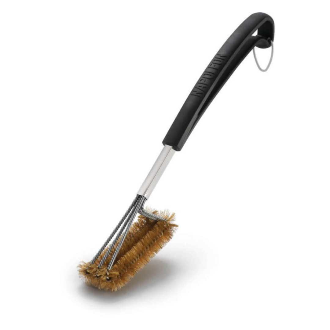 Triple-Row Grill Brush with Brass Bristles