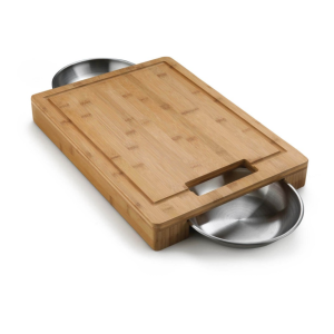 PRO Cutting Board with Stainless Steel Bowls