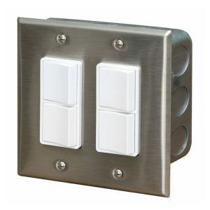 Infratech Flush Mount Dual Duplex On / Off Switch with Stainless Steel Wall Plate and Gang Box