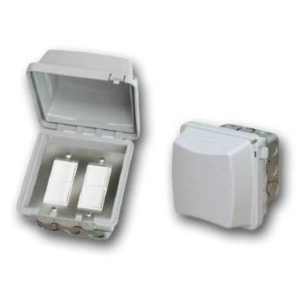 Infratech Flush Mount Dual Duplex On / Off Switches with Weatherproof Cover and Gang Box