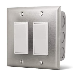 Infratech Dual Flush Mount On / Off Switch with Stainless Steel Wall Plate and Gang Box