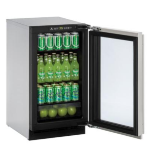 Glass Refrigerator 18" Reversible Hinge Stainless 115v