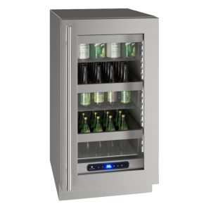 Glass Refrigerator 18" Reversible Hinge Stainless 115v