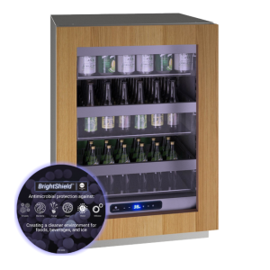 Glass Refrigerator 24" Reversible Hinge Integrated Frame 115v BrightShield