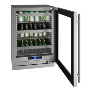 Glass Refrigerator 24" Reversible Hinge Stainless 115v