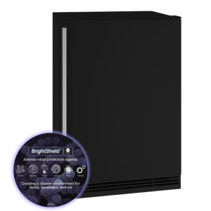 Solid Refrigerator 24" Reversible Hinge Black Solid 115v BrightShield