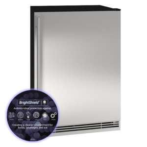 Solid Refrigerator 24" Reversible Hinge Stainless Solid 115v BrightShield