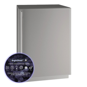 Solid Refrigerator 24" Reversible Hinge Stainless Solid 115v BrightShield