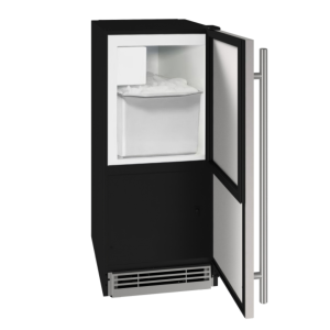 Ice Maker 15" Reversible Hinge Stainless Solid 115v