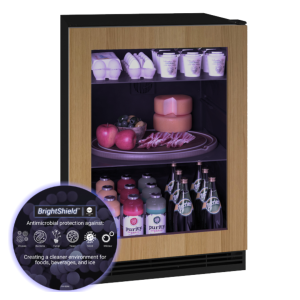 Glass Refrigerator 24" Reversible Hinge Integrated Frame 115v BrightShield