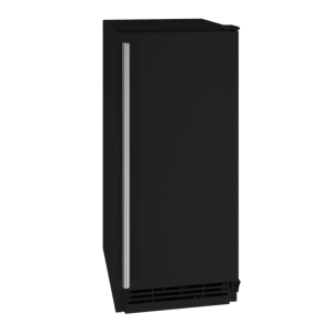 Ice Maker 15" Reversible Hinge Black Solid 115v