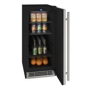 Solid Refrigerator 15" Reversible Hinge Stainless Solid 115v