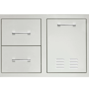 2-Drawer + Vented Trash or LP Tank Pullout Combo 33"